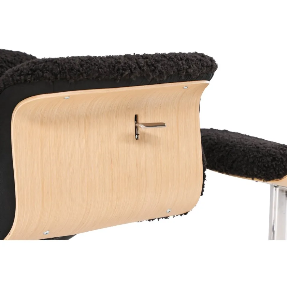 Hagön reclinerfåtölj med fotpall - Svart/oljad ek + Textilrengöring för möbler