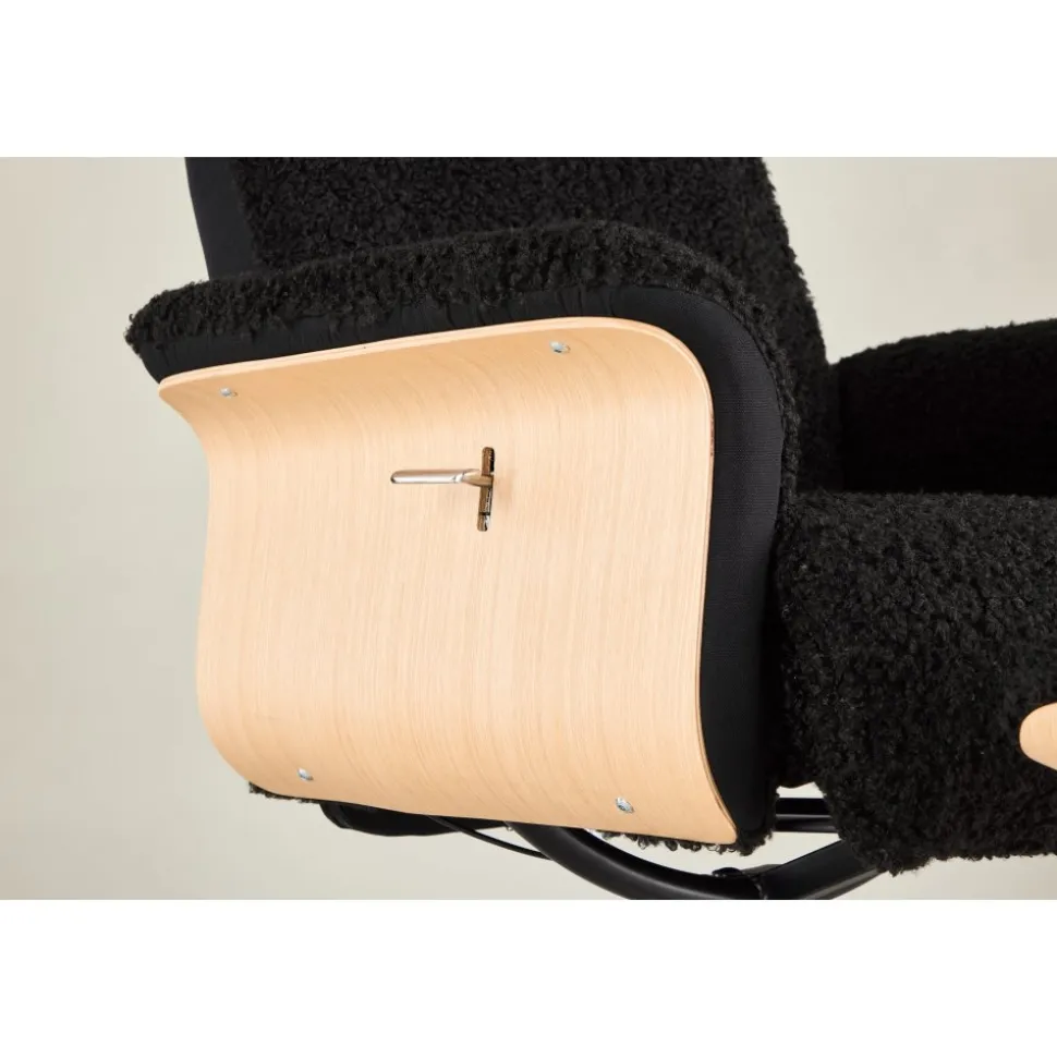 Hagön reclinerfåtölj med fotpall - Svart/oljad ek + Textilrengöring för möbler