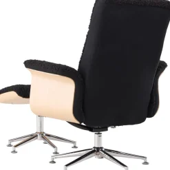 Hagön reclinerfåtölj med fotpall - Svart/oljad ek + Textilrengöring för möbler