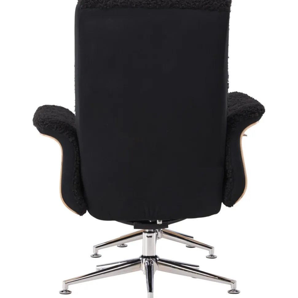 Hagön reclinerfåtölj med fotpall - Svart/oljad ek + Fläckborttagare för möbler