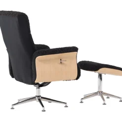 Hagön reclinerfåtölj med fotpall - Svart/oljad ek + Fläckborttagare för möbler