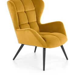 Halfman fåtölj i gul sammet