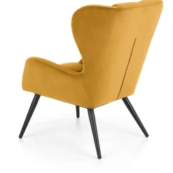 Halfman fåtölj i gul sammet