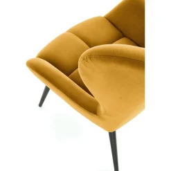 Halfman fåtölj i gul sammet