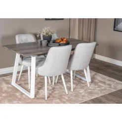 Hallsberg matbord 160-200 cm - Ek/vit