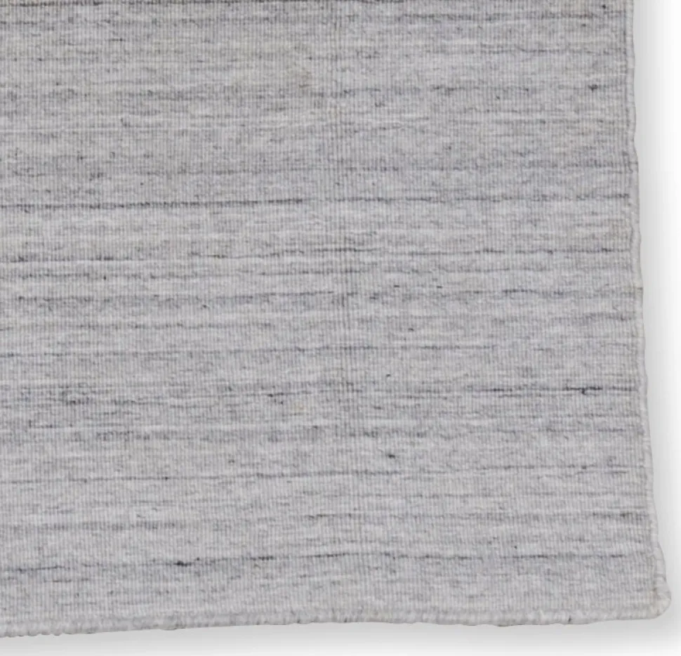 Handvävd ullmatta Island - Silver/vit