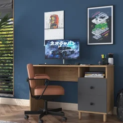 Hanna skrivbord 9, 120 x 50 cm - Valnöt/antracit