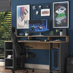 Hanna skrivbord 10, 160 x 55 cm - Valnöt/antracit