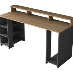 Hanna skrivbord 10, 160 x 55 cm - Valnöt/antracit