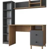 Hanna skrivbord med hyllsystem 15, 120 x 50 cm - Valnöt/antracit