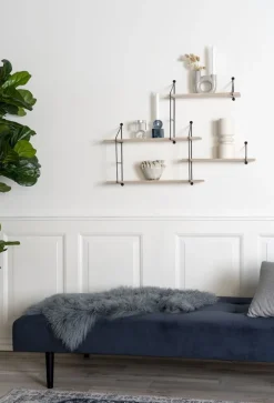 Harlem Vägghylla - Svart/fanér