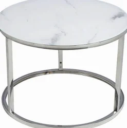 Harrisburg soffbord 80 x 80 cm - Vit/krom