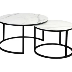 Harrisburg soffbord 80 x 80 cm - Vit/svart