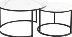 Harrisburg soffbord 80 x 80 cm - Vit/svart + Möbeltassar