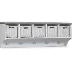 Hatthylla med 5 krokar - Vit / Cement - Hugo