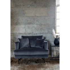 Heart fåtölj - Mörkgrå sammet