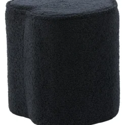 Heart sittpuff - Svart teddy