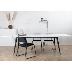 Hendry matbord 195-285 cm - Vit/svart