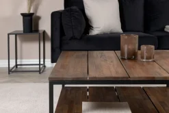 Herrljunga soffbord 80 x 80 cm - Brun/svart