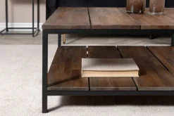 Herrljunga soffbord 80 x 80 cm - Brun/svart