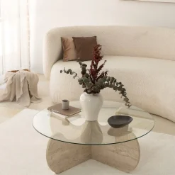 Himalaya soffbordØ90 cm - Travertin