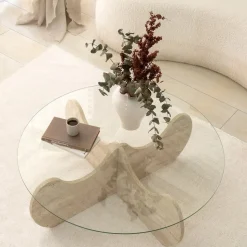 Himalaya soffbordØ90 cm - Travertin