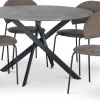 Hogrän matgrupp Ø120 cm bord i betongimitation + 4 st Hogrän bruna stolar + 4.00 x Stolsdyna