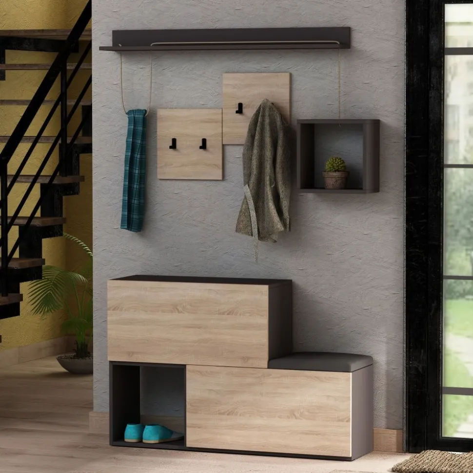 Holdo hallmöbel - Antracit/ek