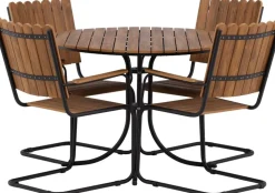 Holmsund matgrupp - Svart/natur + Textilskydd för utemöbler