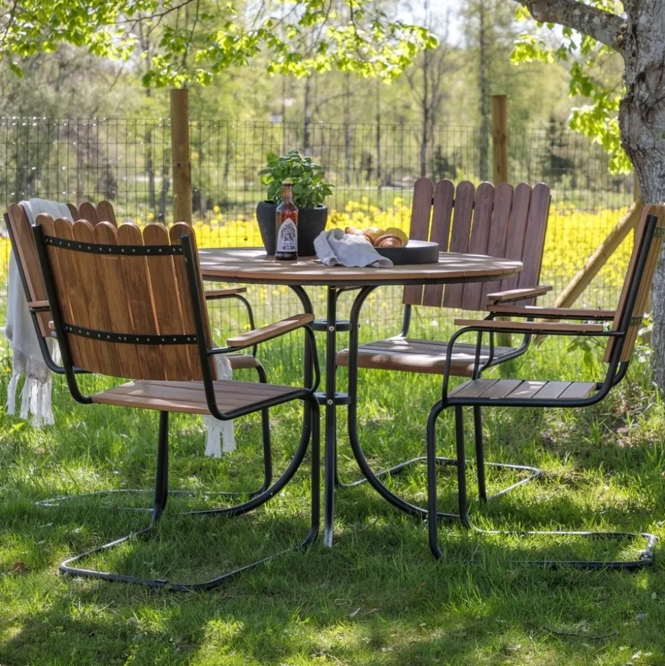 Holmsund matgrupp - Svart/natur + Rengöringsmedel för utemöbler