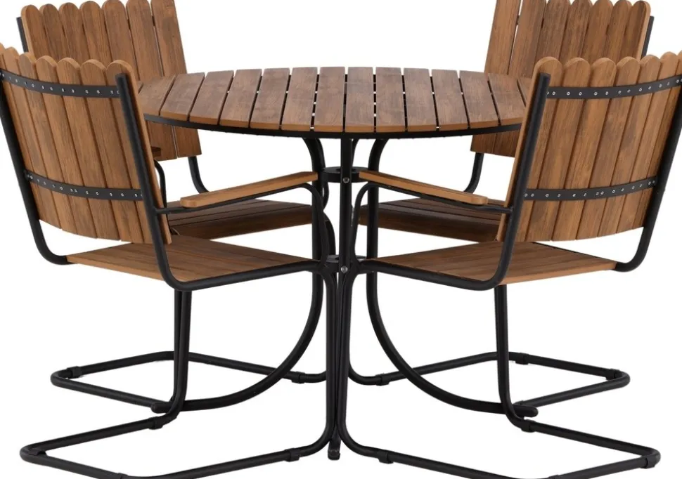 Holmsund matgrupp - Svart/natur + Rengöringsmedel för utemöbler