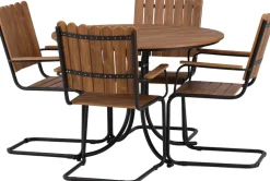 Holmsund matgrupp - Svart/natur + Rengöringsmedel för utemöbler