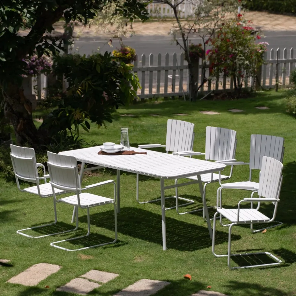 Holmsund matgrupp; bord 180x80 cm med 6 st karmstolar - vit