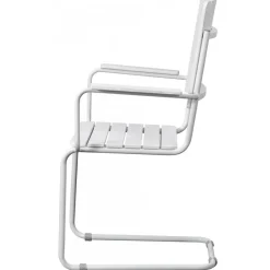 Holmsund stol med armstöd - Vit + Textilskydd för utemöbler