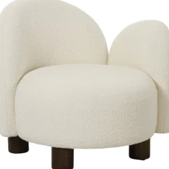 Honolulu fåtölj Vit boucle vänster