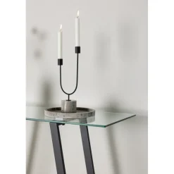 Horten avlastningsbord 100 x 40 cm - Svart/Transparent