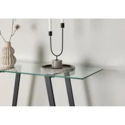 Horten avlastningsbord 100 x 40 cm - Svart/Transparent