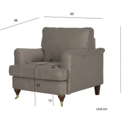 Howard Watford Deluxe fåtölj - Ljusbrun manchester