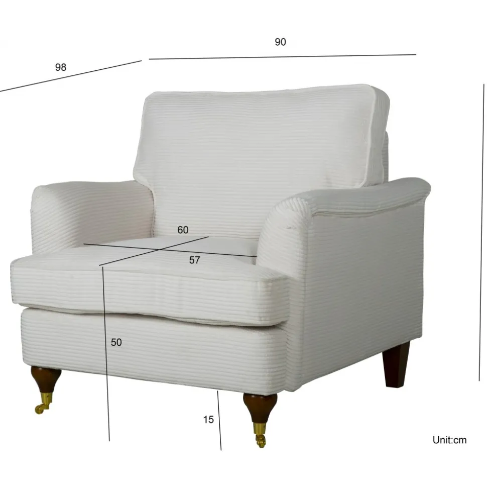 Howard Watford Deluxe fåtölj - Beige manchester + Fläckborttagare för möbler