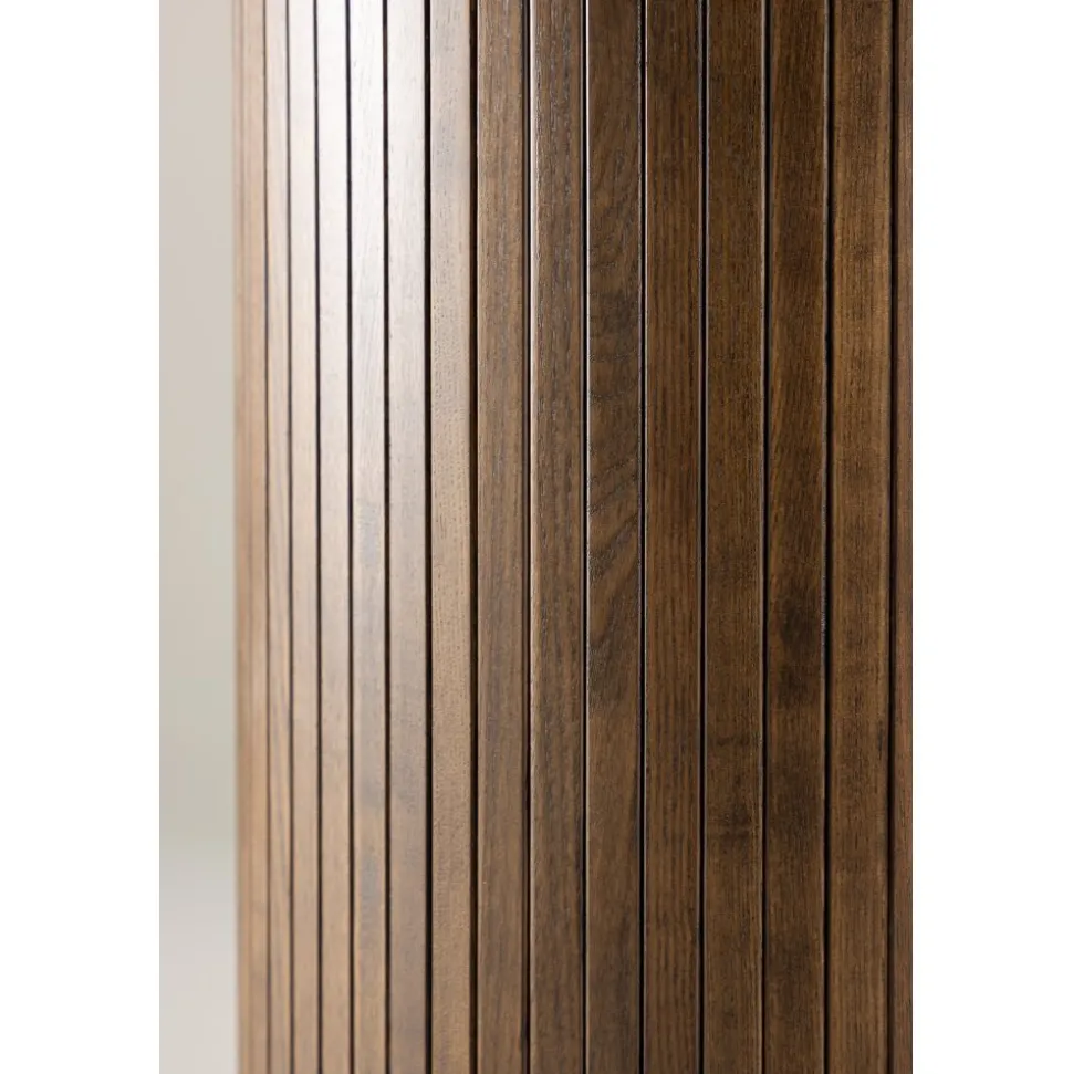 Härön sidobord Ø52 cm - Grå/valnöt