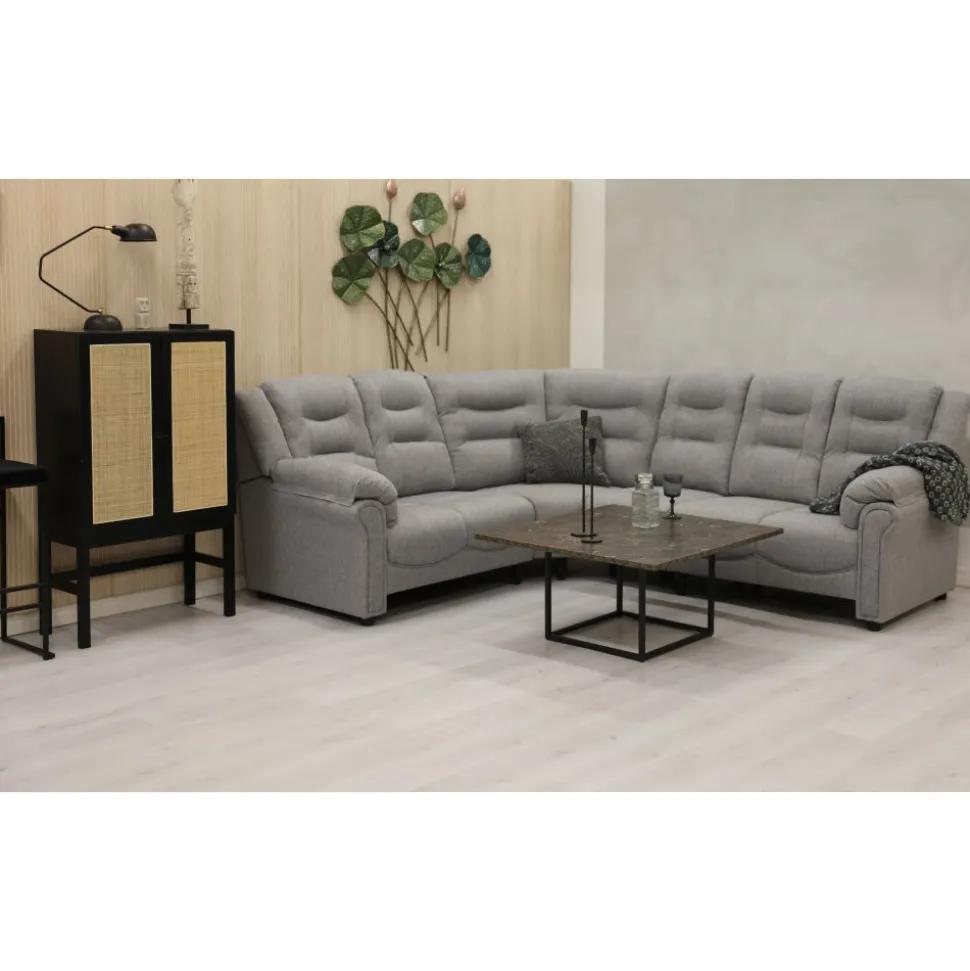 Hörnsoffa grå 5-sits - Peking