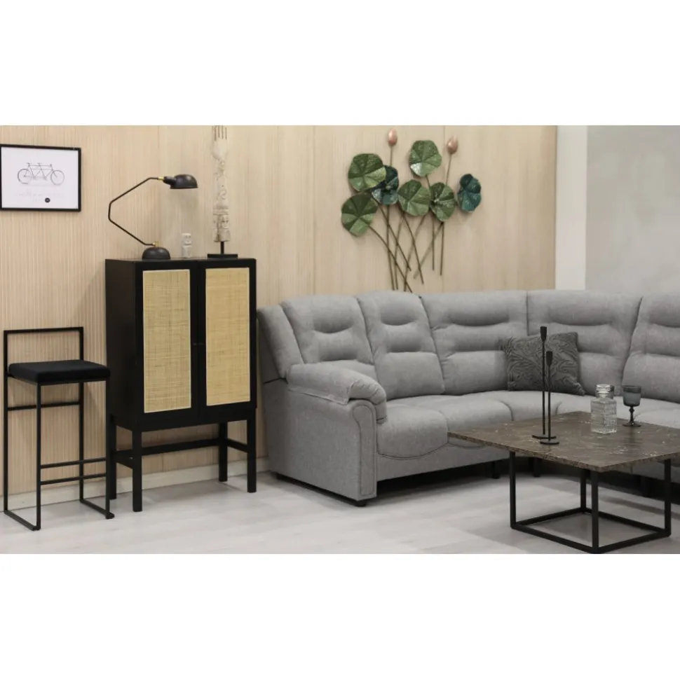 Hörnsoffa grå 5-sits - Peking