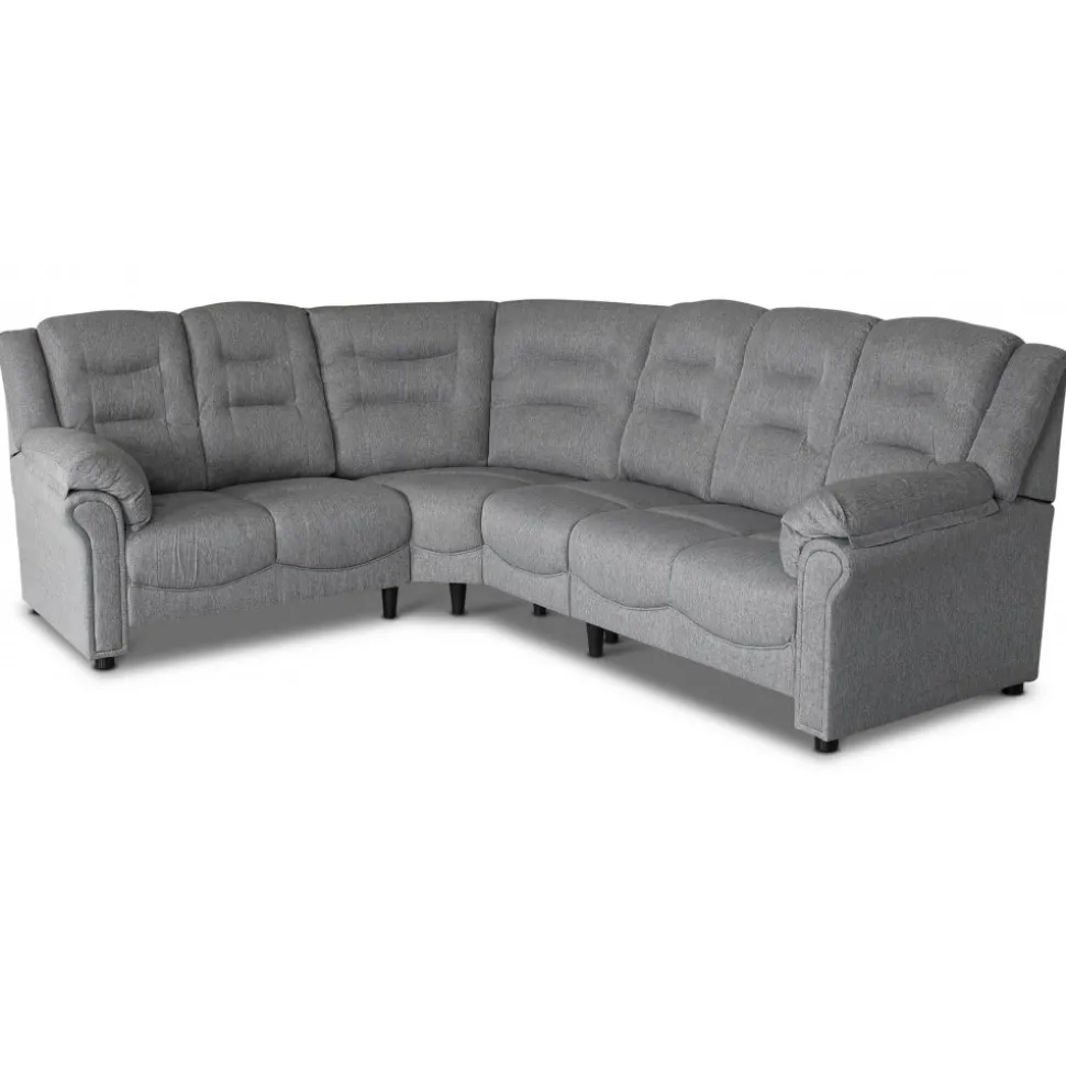 Hörnsoffa grå 5-sits - Peking + Textilrengöring för möbler