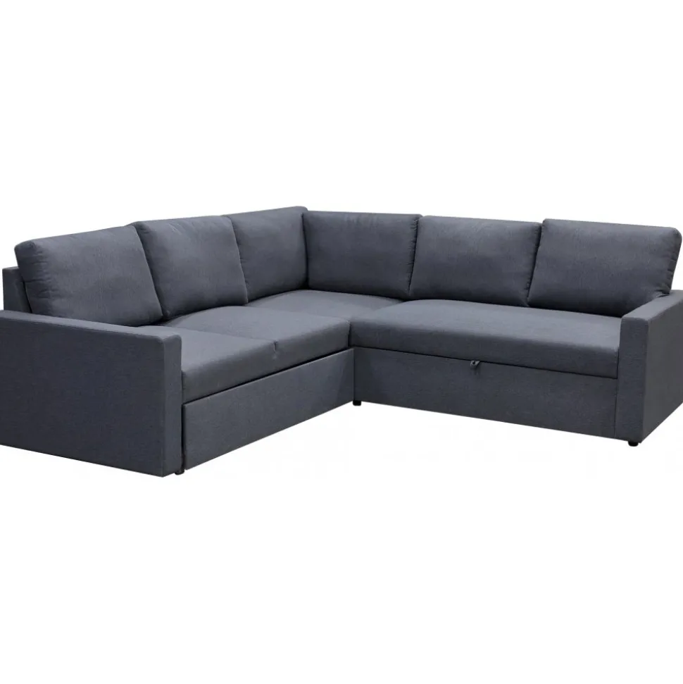 Hörnsoffa med bädd och förvaring - Grå