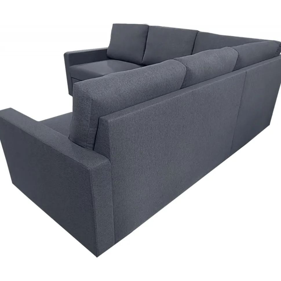 Hörnsoffa med bädd och förvaring - Grå + Textilrengöring för möbler