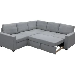 Hörnsoffa med bäddfunktion och förvaring