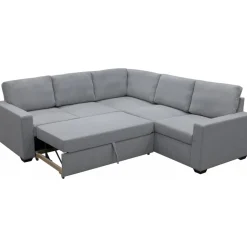 Hörnsoffa med bäddfunktion och förvaring