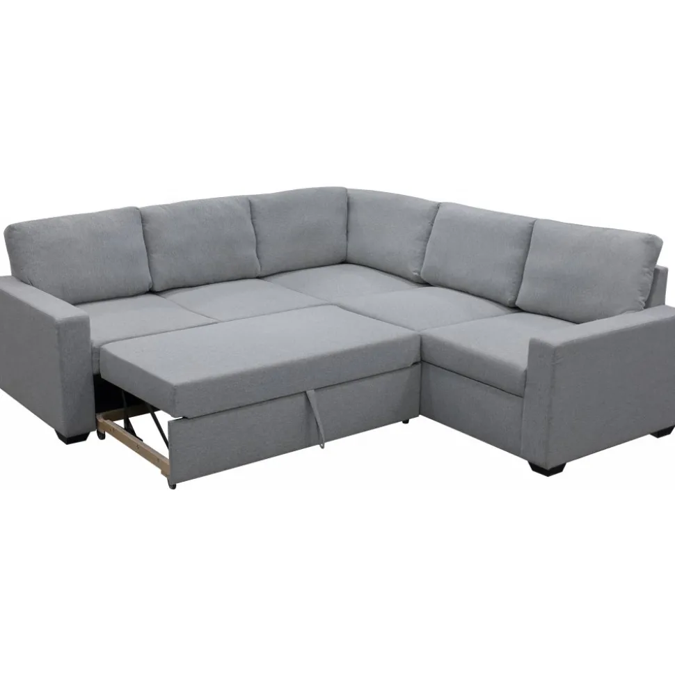 Hörnsoffa med bäddfunktion och förvaring