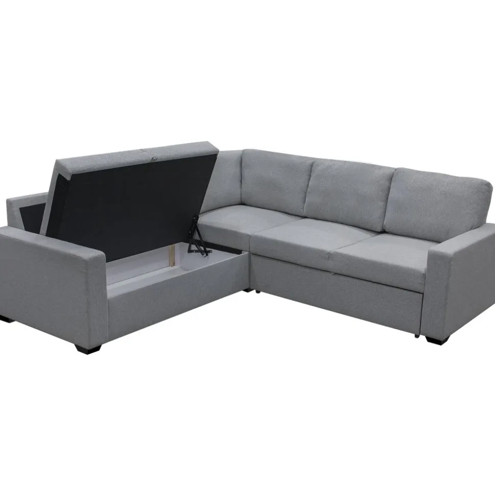 Hörnsoffa med bäddfunktion och förvaring