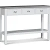 Hugo avlastningsbord med 3 lådor 110x36 cm - Vit / Cement